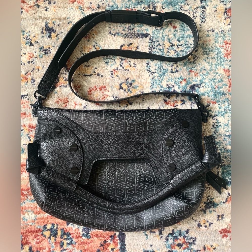 Foley Corinna bag FC Lady tote black like new logo vegan pvc leather